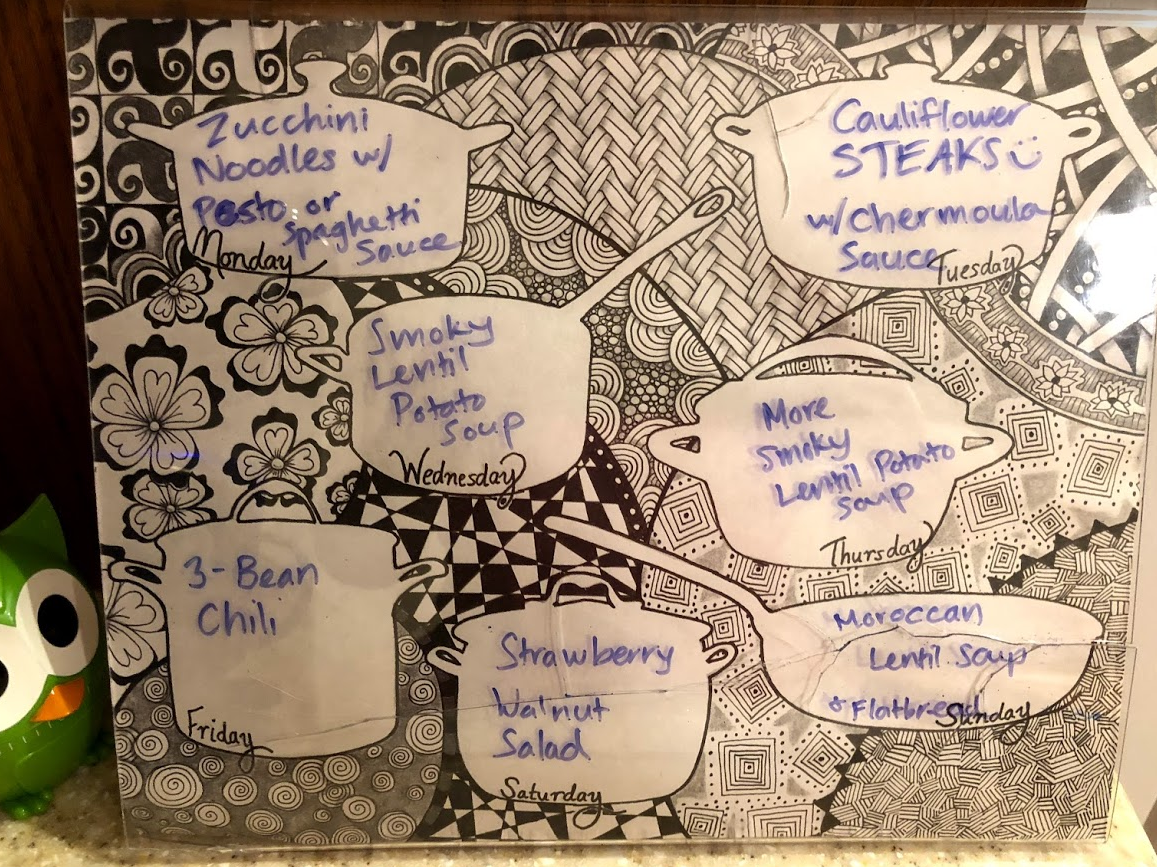 menu board with zentangle background