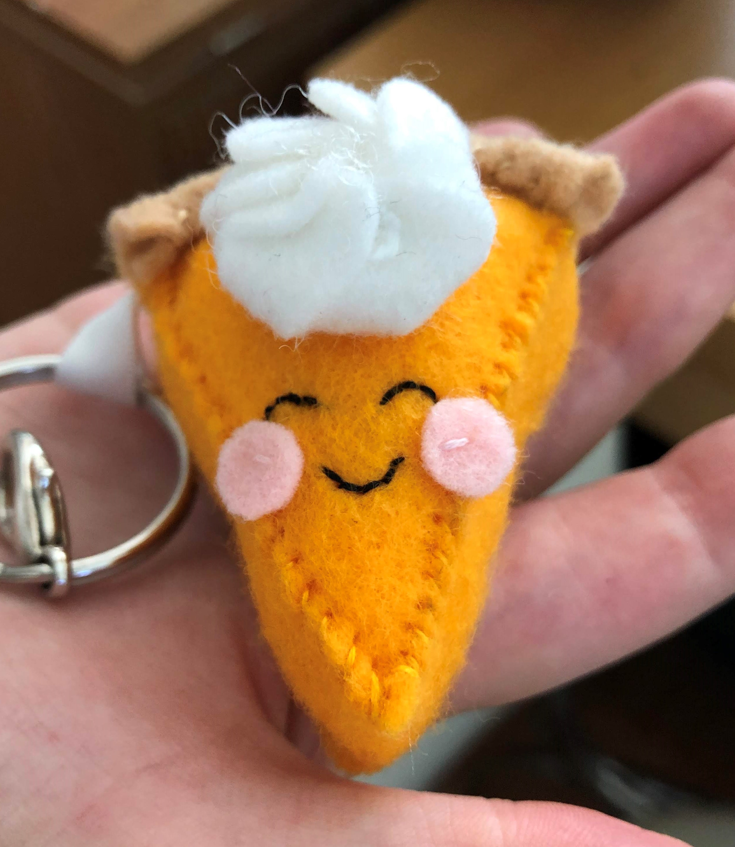 pumpkin pie felt keychain